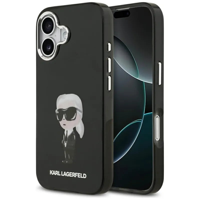 Karl Lagerfeld IML Aquarelle Karl & Logo MagSafe – Dėklas iPhone 17 (juodas)