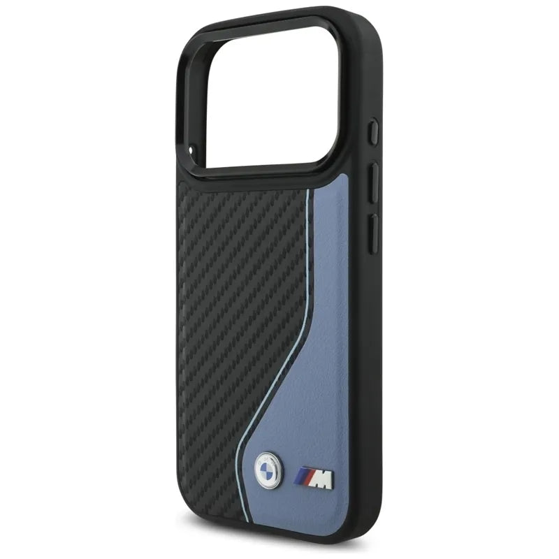 BMW M Carbon Logo MagSafe – Dėklas iPhone 17 Pro (mėlynas)