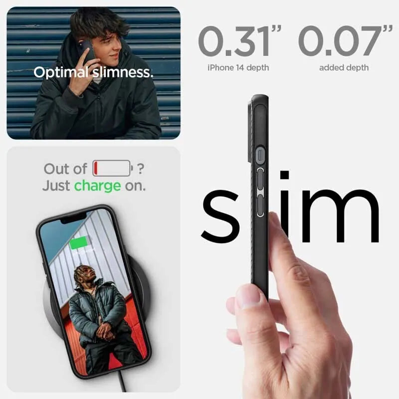 Spigen Mag Armor – dėklas iPhone 15 Plus / iPhone 14 Plus (juodas)