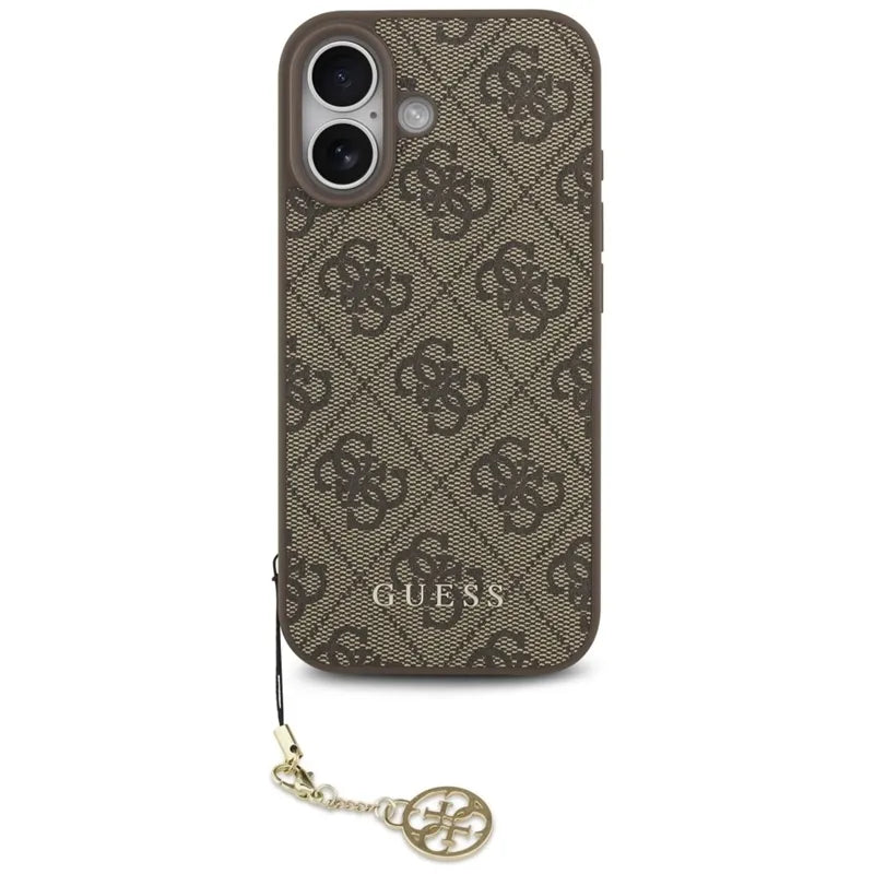 Guess 4G Charms Collection MagSafe – dėklas iPhone 17 (rudos spalvos)