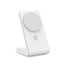 Crong MagSpot Stand – 2-in-1 belaidis įkroviklis su „MagSafe“, skirtas „iPhone“ ir „AirPods“ (baltas)
