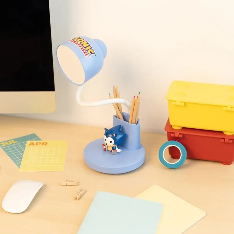 Sonic – lanksti LED stalinė lempa vaikams su organizatoriumi, belaidė, USB-C, reguliuojamo ryškumo