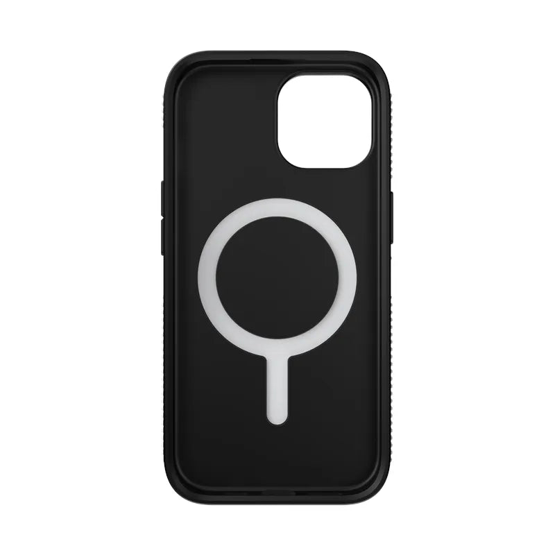 Speck Candyshell Grip MagSafe – dėklas, skirtas iPhone 17e / 16e / 15 / 14 / 13 (baltas / juodas)