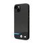 BMW Leather Carbon Blue Line – dėklas iPhone 14 Plus (juodas)