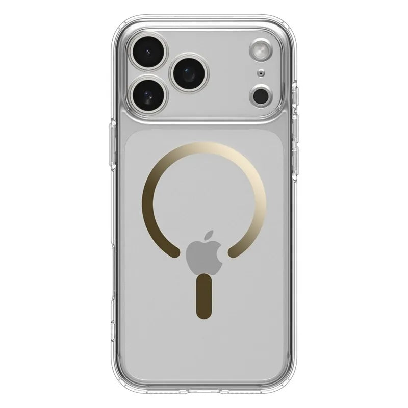 Spigen Ultra Hybrid Mag MagSafe – Dėklas iPhone 17 Pro Max (Skaidrus/Auksinis)