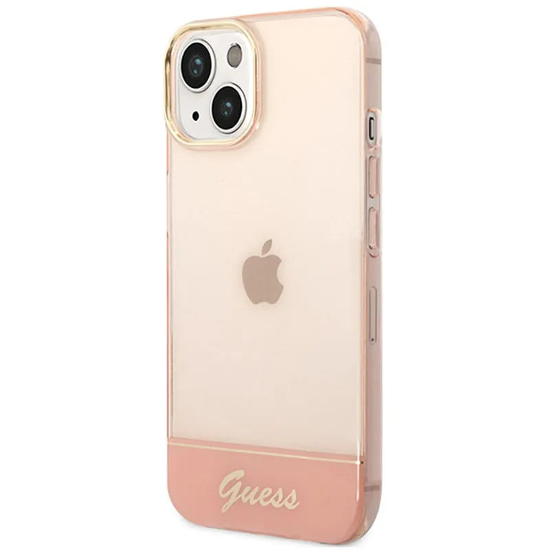Guess Translucent – dėklas iPhone 14 Plus (rožinis)