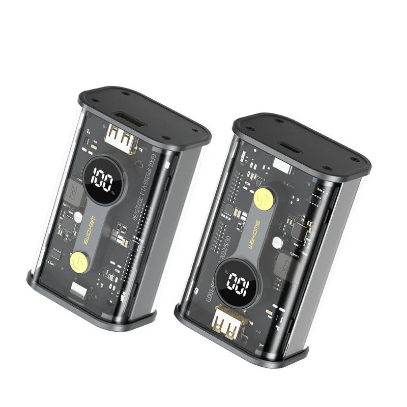 WEKOME WP-333 Vanguard Series – Išorinė baterija (power bank) 10000 mAh Super Charging PD 20W + QC 22.5W (juoda / skaidri)