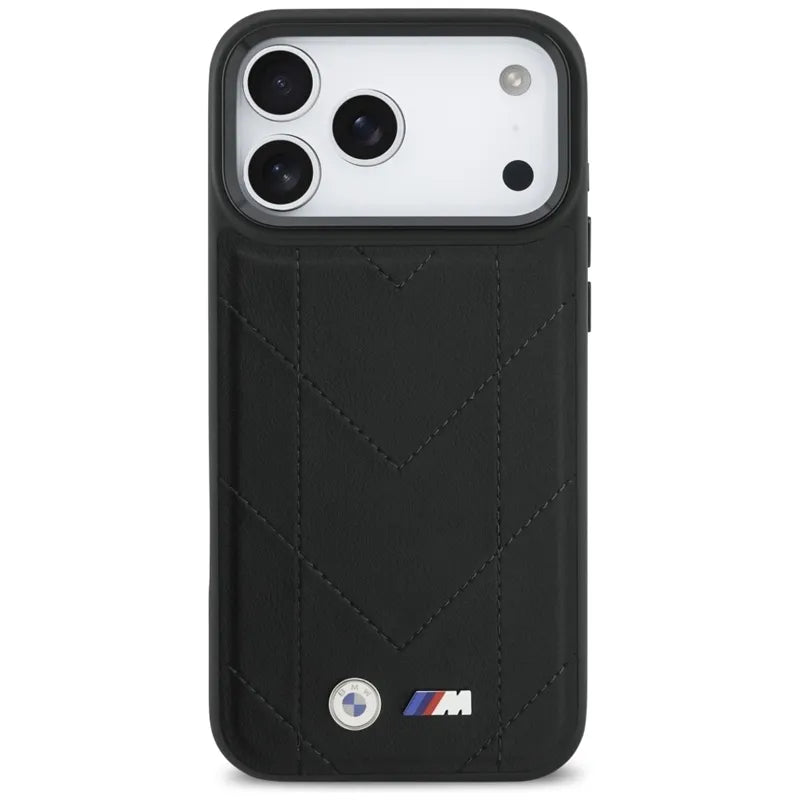 BMW M Quilted Logo MagSafe – „iPhone 17 Pro Max“ dėklas (juodas)