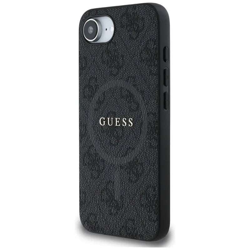 Guess 4G Ring Classic Logo MagSafe – dėklas iPhone 16e telefonui (juodas)