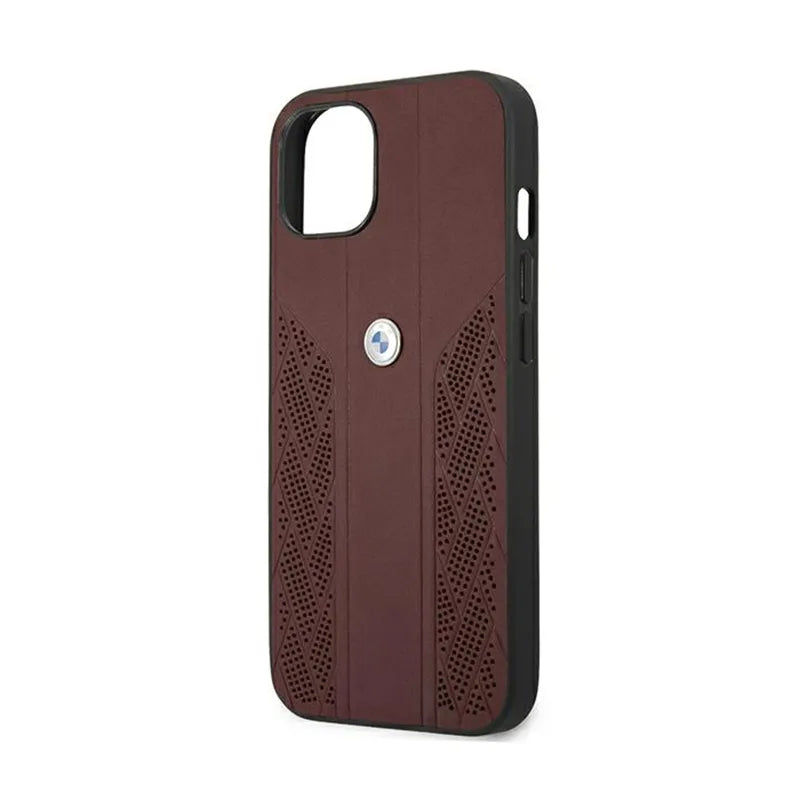 „BMW Leather Curve Perforate HC“ dėklas, skirtas „iPhone 13 mini“ (raudonas)