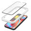 Spigen Alm Glass FC 2-Pack – grūdintas stiklas, skirtas iPhone 17e / 16e / 14 / 13 / 13 Pro, 2 vnt. (juodas rėmelis)
