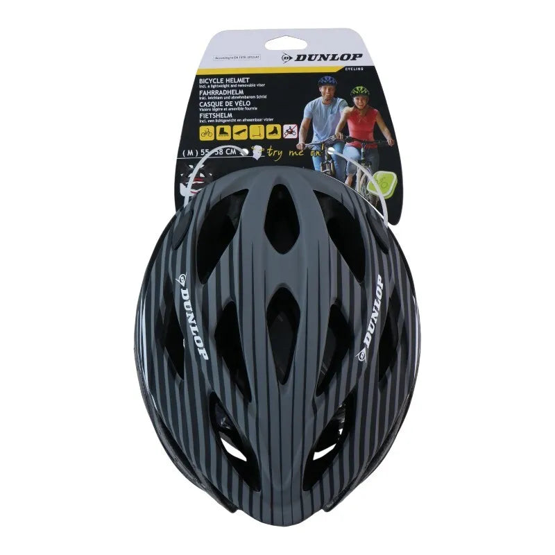 Dunlop – Reguliuojamas MTB dviratininko šalmas, dydis M, 55–58 cm (pilka-juoda)
