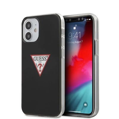 Guess Triangle Logo – dėklas iPhone 12 Mini (juodas)