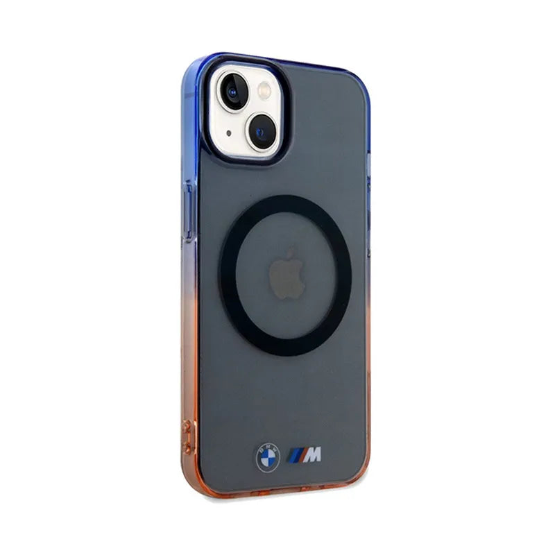 BMW Gradient Bumper MagSafe dėklas skirtas iPhone 15 Plus (pilkas)