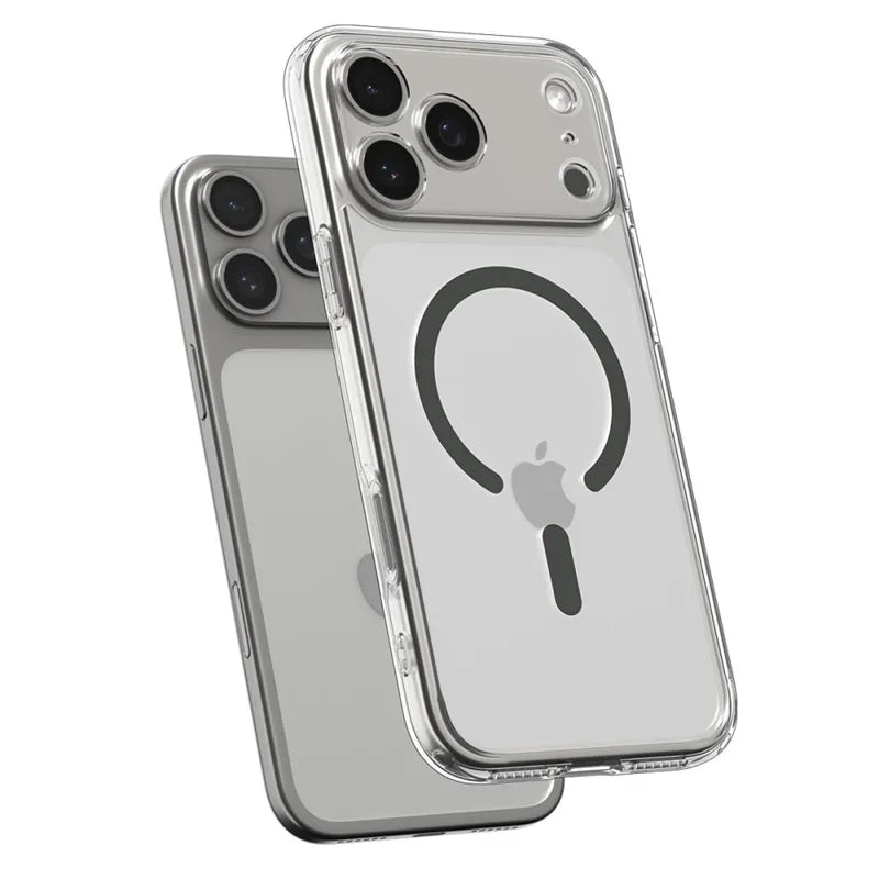 Spigen Ultra Hybrid Mag MagSafe – Dėklas iPhone 17 Pro Max (Skaidrus/Grafitinis)