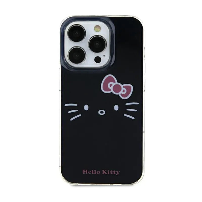 Hello Kitty IML Kitty Face – dėklas iPhone 15 (juodas)