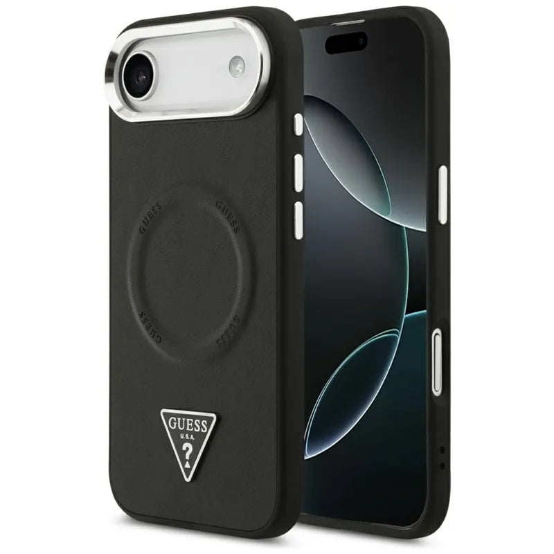 Guess Triangle Logo MagSafe - Dėklas iPhone Air (juodas)
