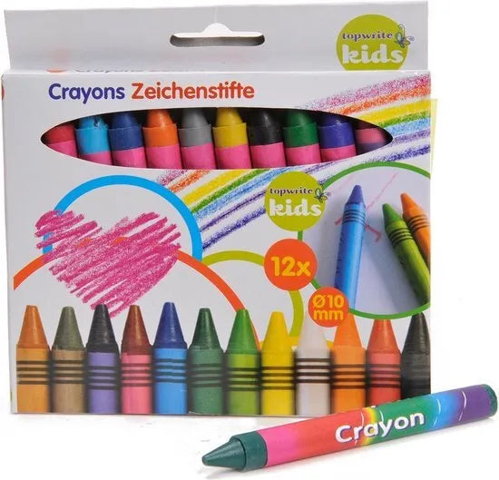 Topwrite – 12 spalvų pastelinių kreidelių rinkinys