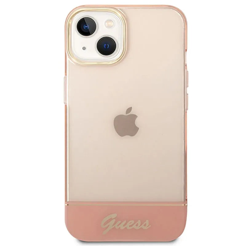 Guess Translucent – dėklas iPhone 14 Plus (rožinis)