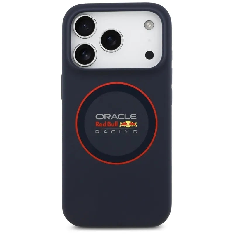 Red Bull Silicone Red Ring MagSafe – iPhone 17 Pro dėklas (tamsiai mėlynas)