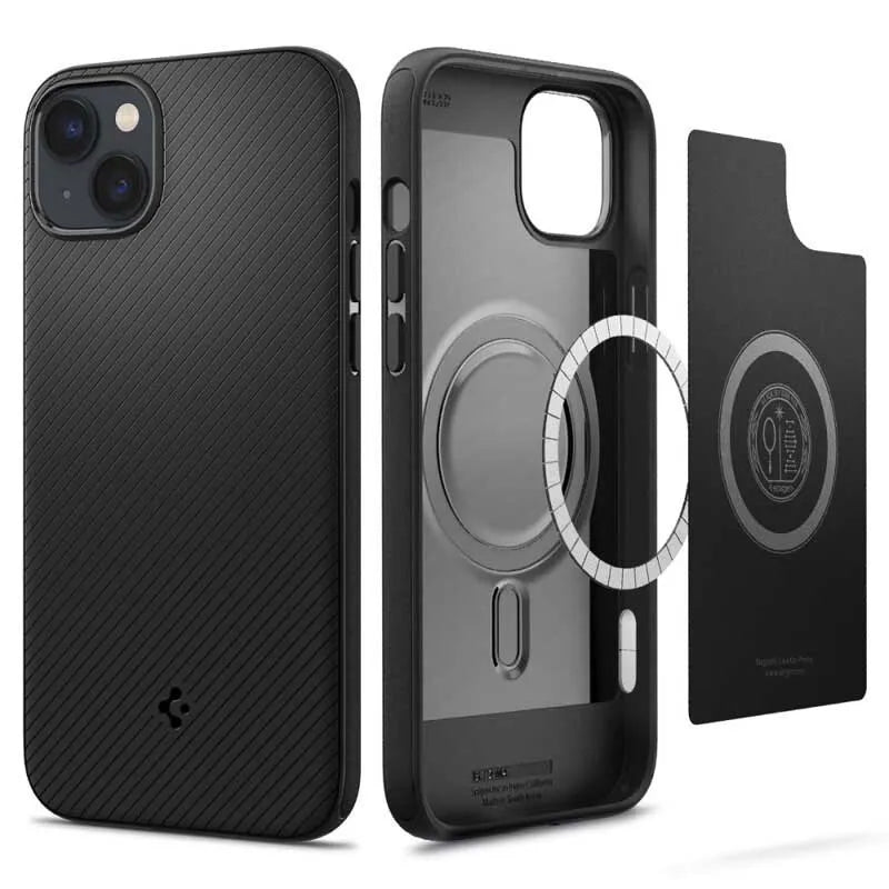 Spigen Mag Armor – dėklas iPhone 15 Plus / iPhone 14 Plus (juodas)