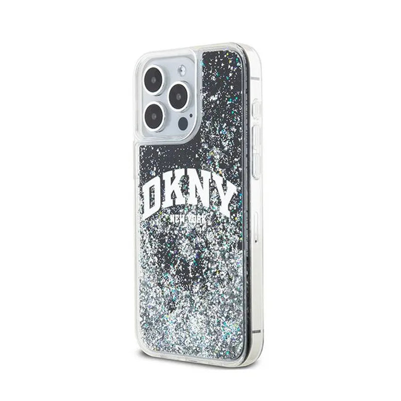 DKNY Liquid Glitter Big Logo - dėklas iPhone 14 Pro Max (juodas)