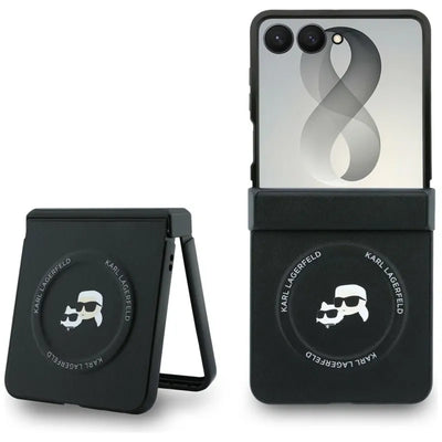 Karl Lagerfeld Karl & Choupette Pins MagSafe – Samsung Galaxy Z Flip 8 dėklas (juodas)
