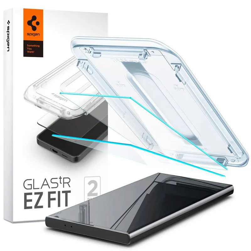 Spigen GLAS.TR EZ FIT 2 pakuotė – grūdintas stiklas, skirtas Samsung Galaxy S24 Ultra (2 vienetai)