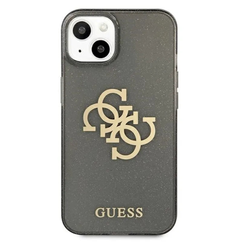 Guess Glitter 4G Big Logo dėklas iPhone 13 mini (juodas)