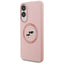 Karl Lagerfeld Silicone Double Heads And Circle MagSafe – dėklas Samsung Galaxy S25 Edge (rožinis)