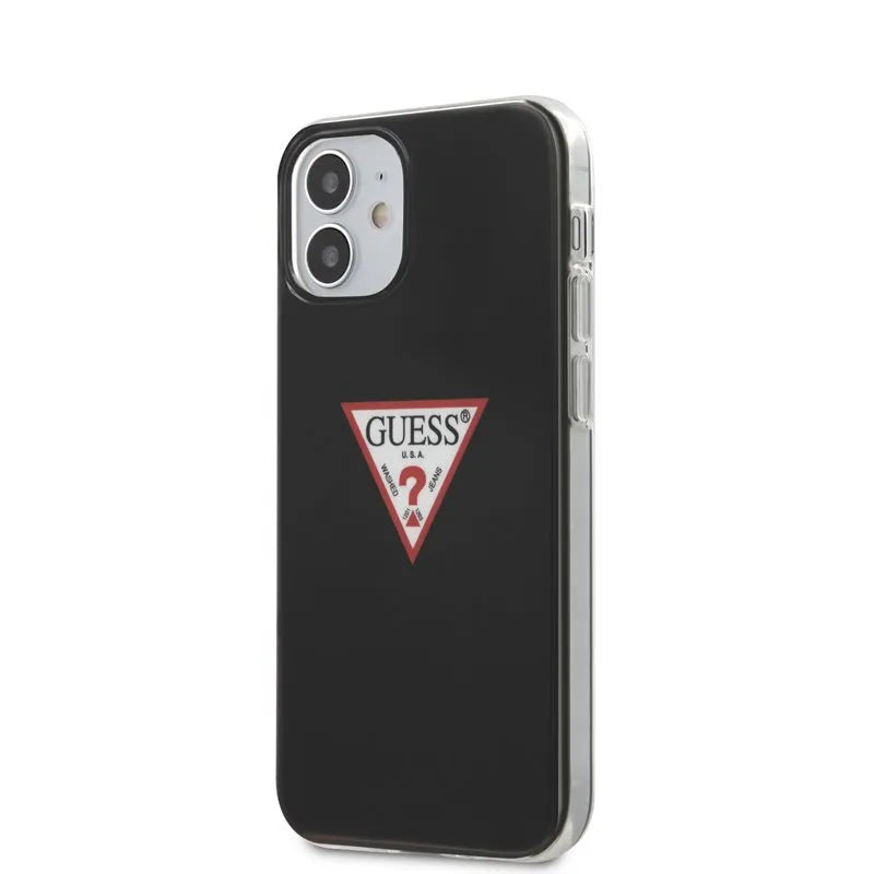 Guess Triangle Logo – dėklas iPhone 12 Mini (juodas)