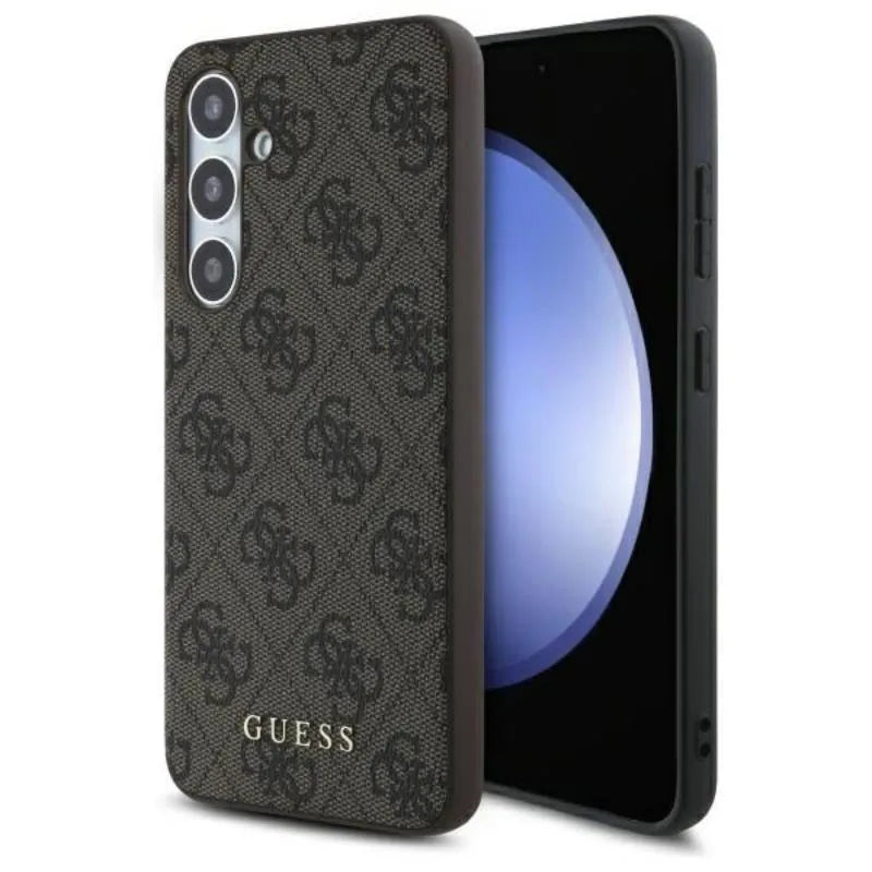 Guess 4G Metal Gold Logo - dėklas Samsung Galaxy S24 FE (ruda)