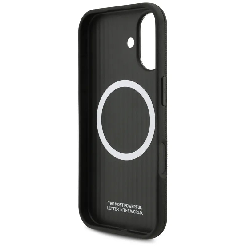 BMW M FW Metal Logo MagSafe – dėklas iPhone 17 (juodas)
