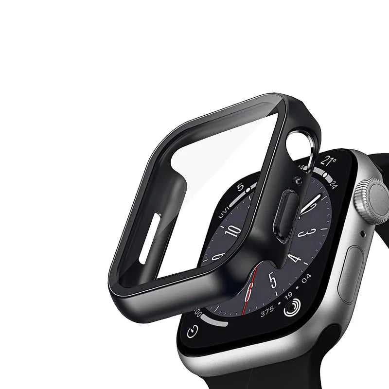 „Crong Hybrid Watch Case“ – dėklas su stiklu „Apple Watch“ 41 mm (juodas)