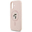 Karl Lagerfeld Silicone Karl & Choupette Ring MagSafe – dėklas iPhone 17 (rožinis)