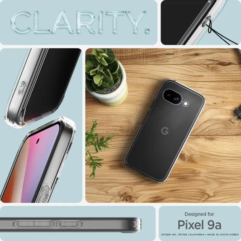 Spigen Ultra Hybrid – dėklas Google Pixel 9a telefonui (Crystal Clear)