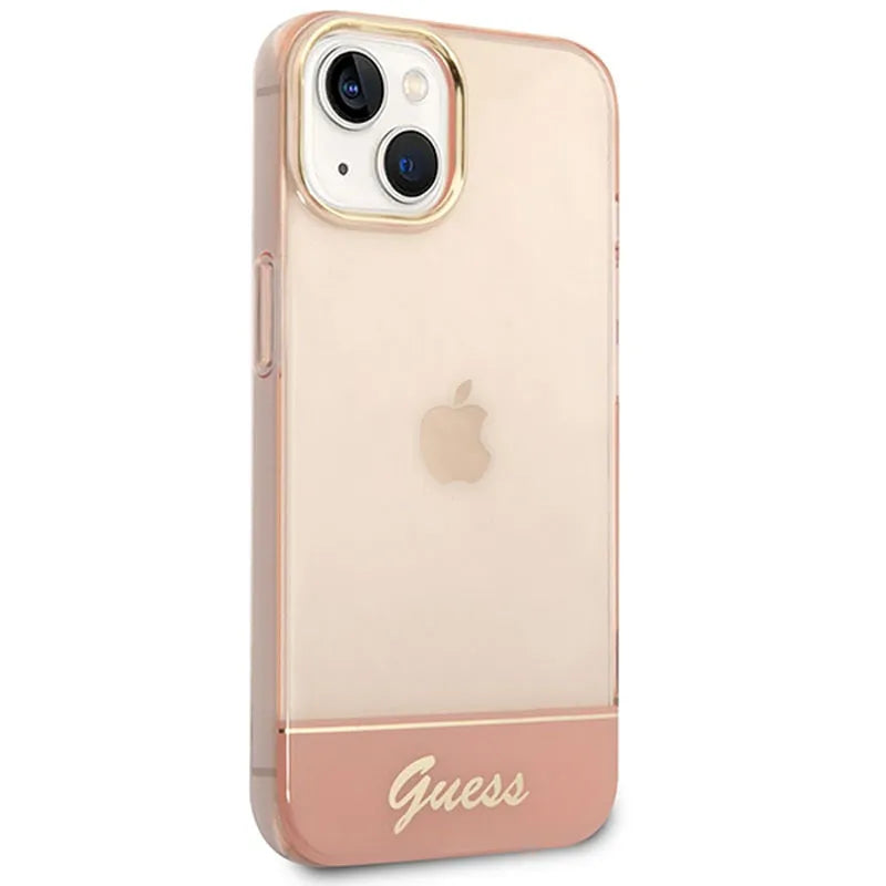 Guess Translucent – dėklas iPhone 14 Plus (rožinis)