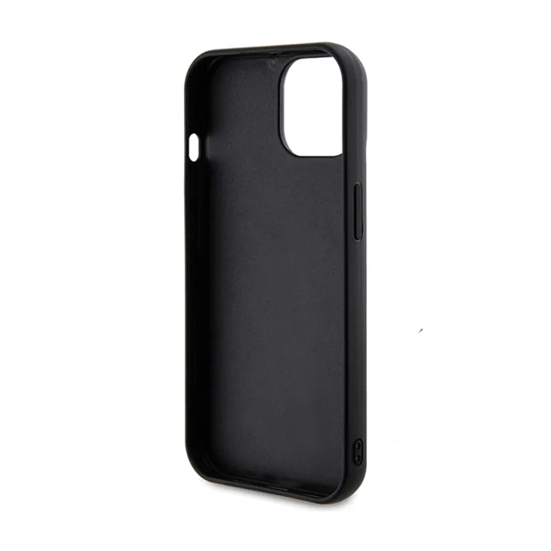 Guess Sequin Script Metal dėklas iPhone 14 (juodas)