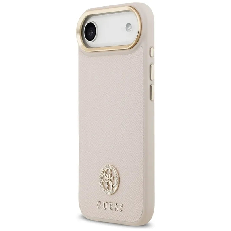 Guess Grained Strass Logo MagSafe – Dėklas iPhone Air (rožinis)