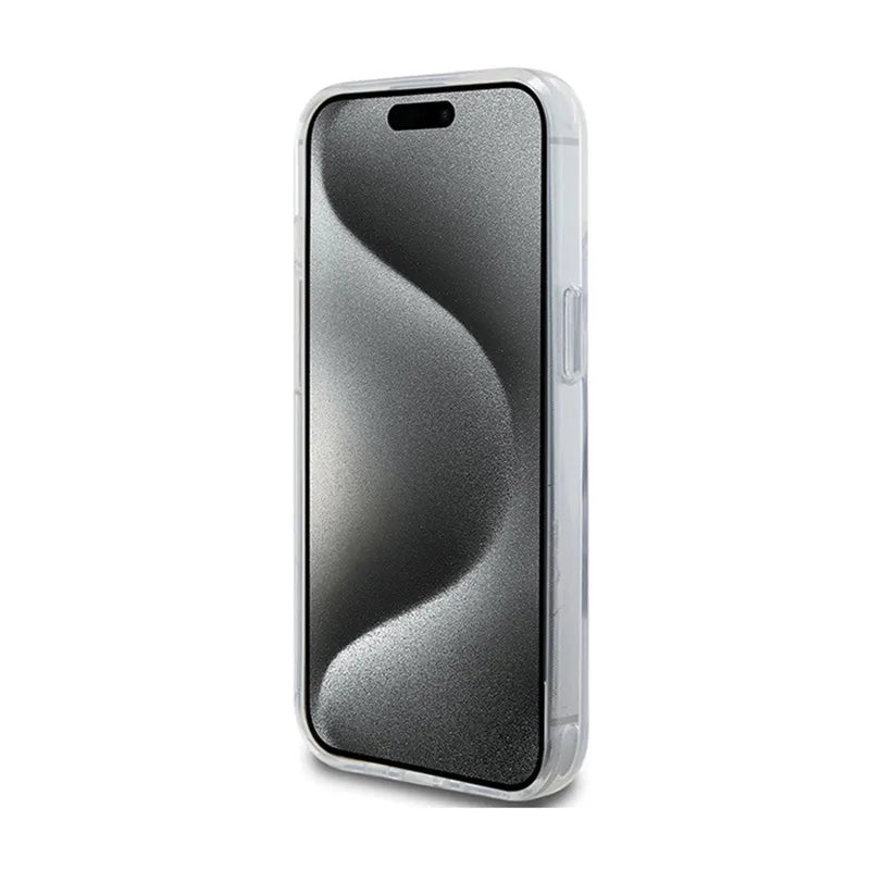 Karl Lagerfeld Ring Stand Choupette Head MagSafe – dėklas iPhone 15 telefonui (baltas)