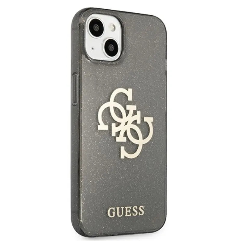Guess Glitter 4G Big Logo dėklas iPhone 13 mini (juodas)