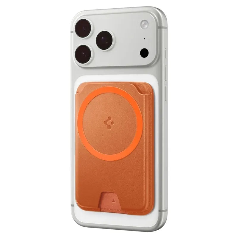 Spigen Valentinus MagFit + MagSafe – magnetinė piniginė (Metallic Orange)