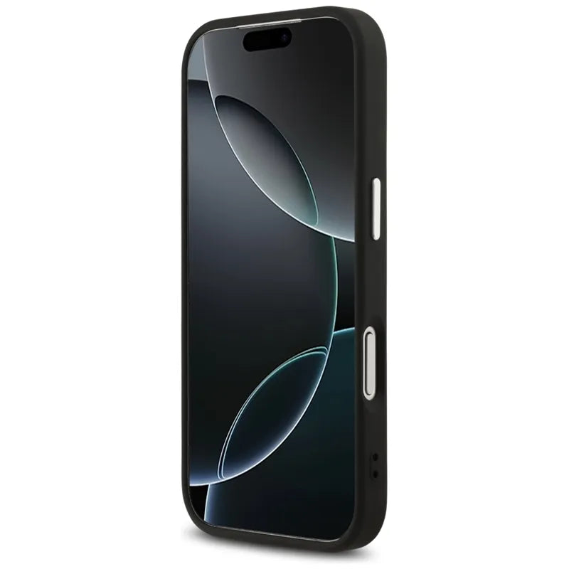 Guess 4G Big 4G Classic Logo – dėklas iPhone 17 Pro (juodas / sidabrinis)