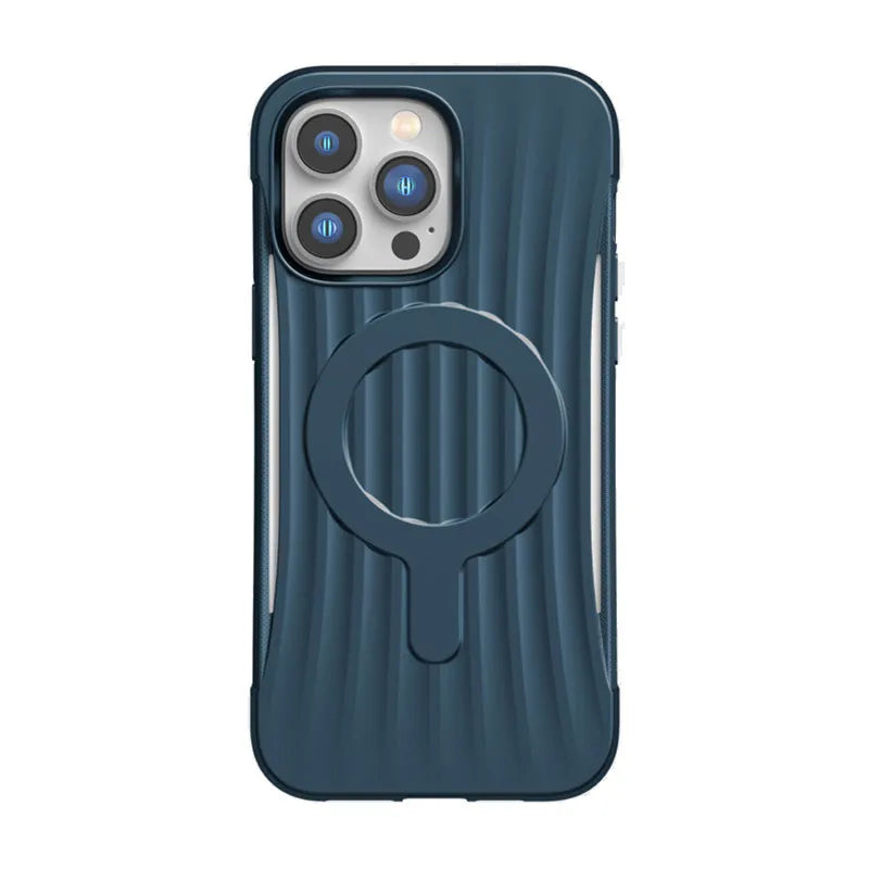 X-Doria Raptic Clutch MagSafe – biologiškai skaidus dėklas, skirtas iPhone 14 Pro Max (išbandyta atsparumas kritimui iš 3 m) (Marine Blue)