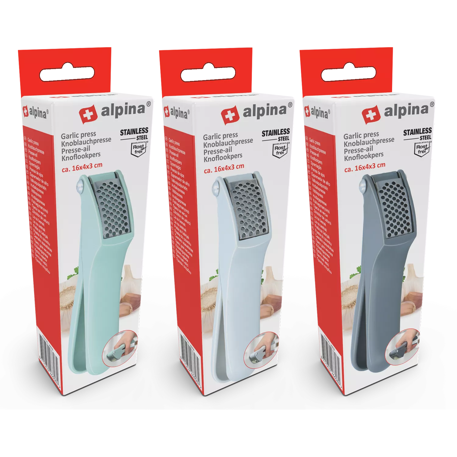 lpina česnako spaudė, įvairių spalvų, 16 × 4 × 3 cm 871125226608