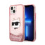 Karl Lagerfeld Liquid Glitter NFT Choupette Head – dėklas iPhone 14 Plus (rožinis)