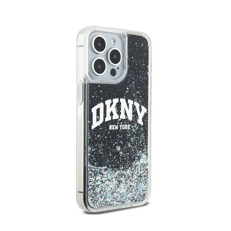 DKNY Liquid Glitter Big Logo - dėklas iPhone 14 Pro Max (juodas)