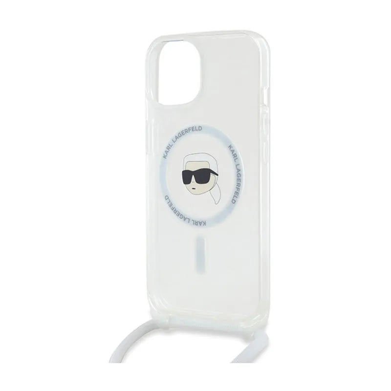 Karl Lagerfeld Crossbody IML Karl Head MagSafe - iPhone 15 / 14 / 13 dėklas (skaidrus)