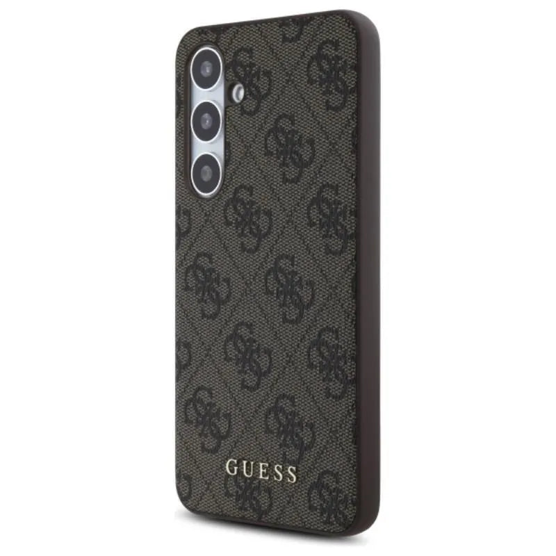 Guess 4G Metal Gold Logo - dėklas Samsung Galaxy S24 FE (ruda)