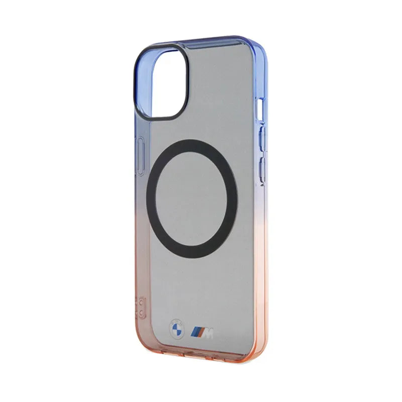 BMW Gradient Bumper MagSafe dėklas skirtas iPhone 15 Plus (pilkas)